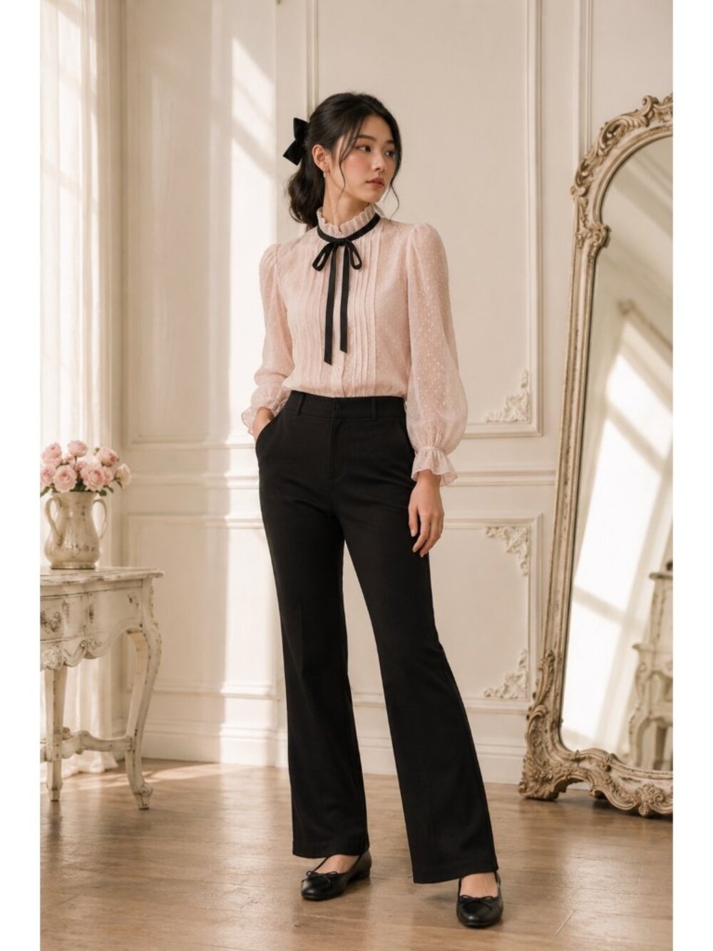 Quince Ultra Stretch Ponte Straight Leg Pants Black Medium Pull On Career Office